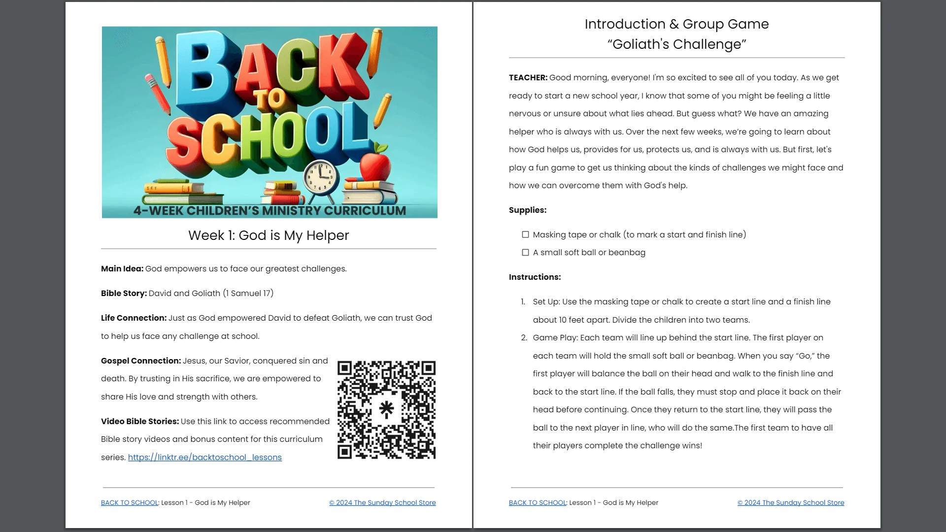 Back To School: 4-Lesson Sunday School Curriculum for Children’s Ministry - Image 3