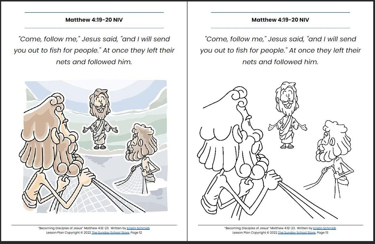 Becoming Disciples of Jesus (Matthew 4:12-23) Printable Bible Lesson & Sunday School Activities - Image 8