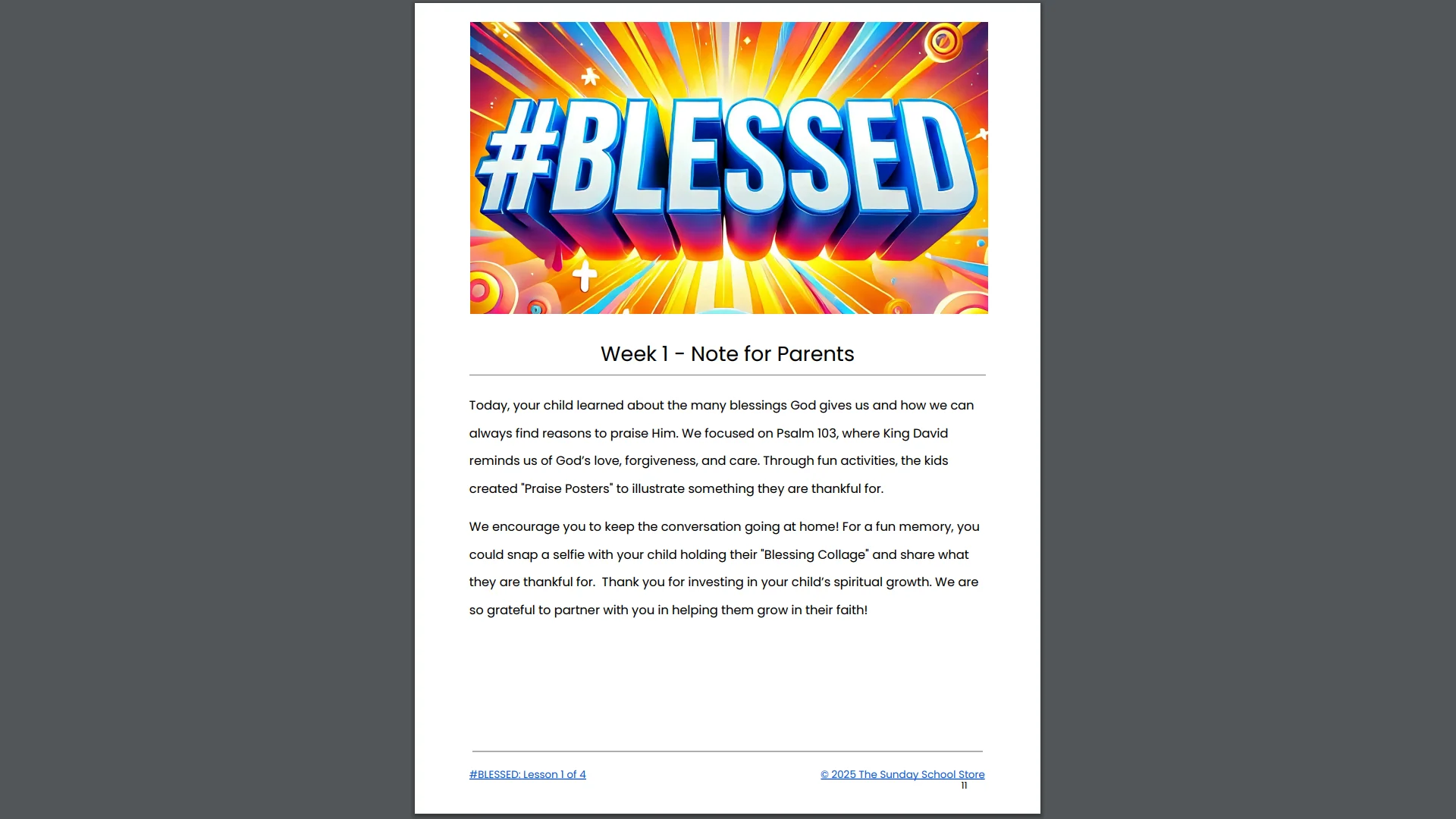 NEW 2025 #BLESSED 4-Week Children's Ministry Curriculum - Image 8