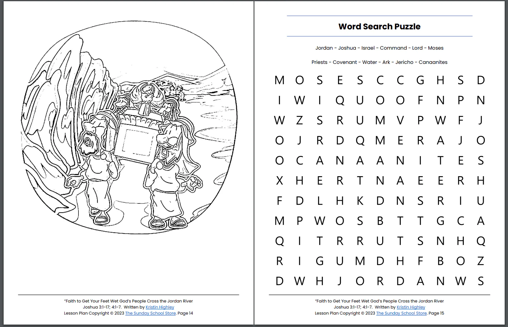 Crossing the Jordan River (Joshua 3:1-17; 4:1-7) Printable Bible Lesson & Sunday School Activities - Image 6