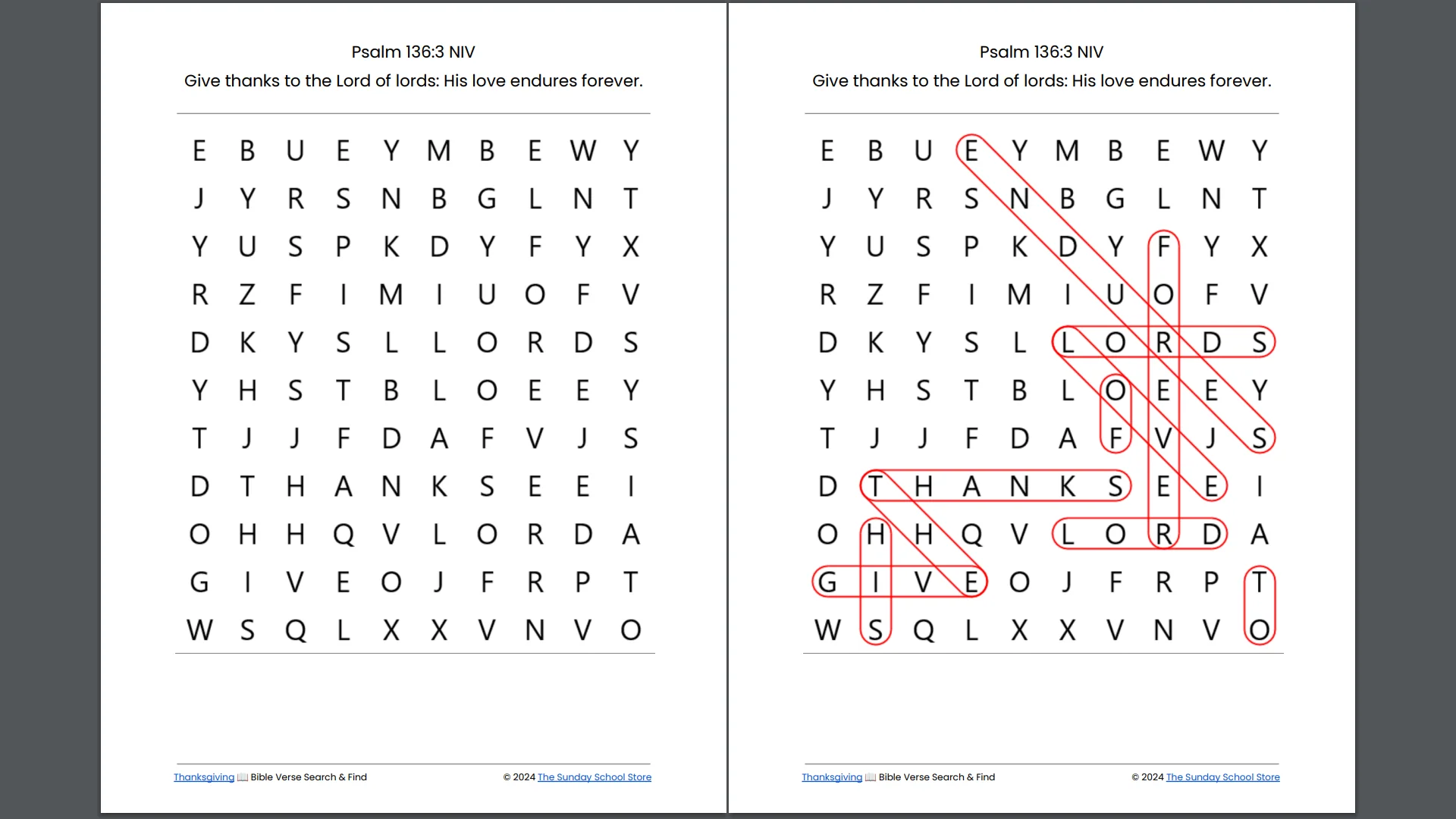 10 Free Thanksgiving 🦃 Bible Word Search Puzzles [PDF Printable Download] - Image 6