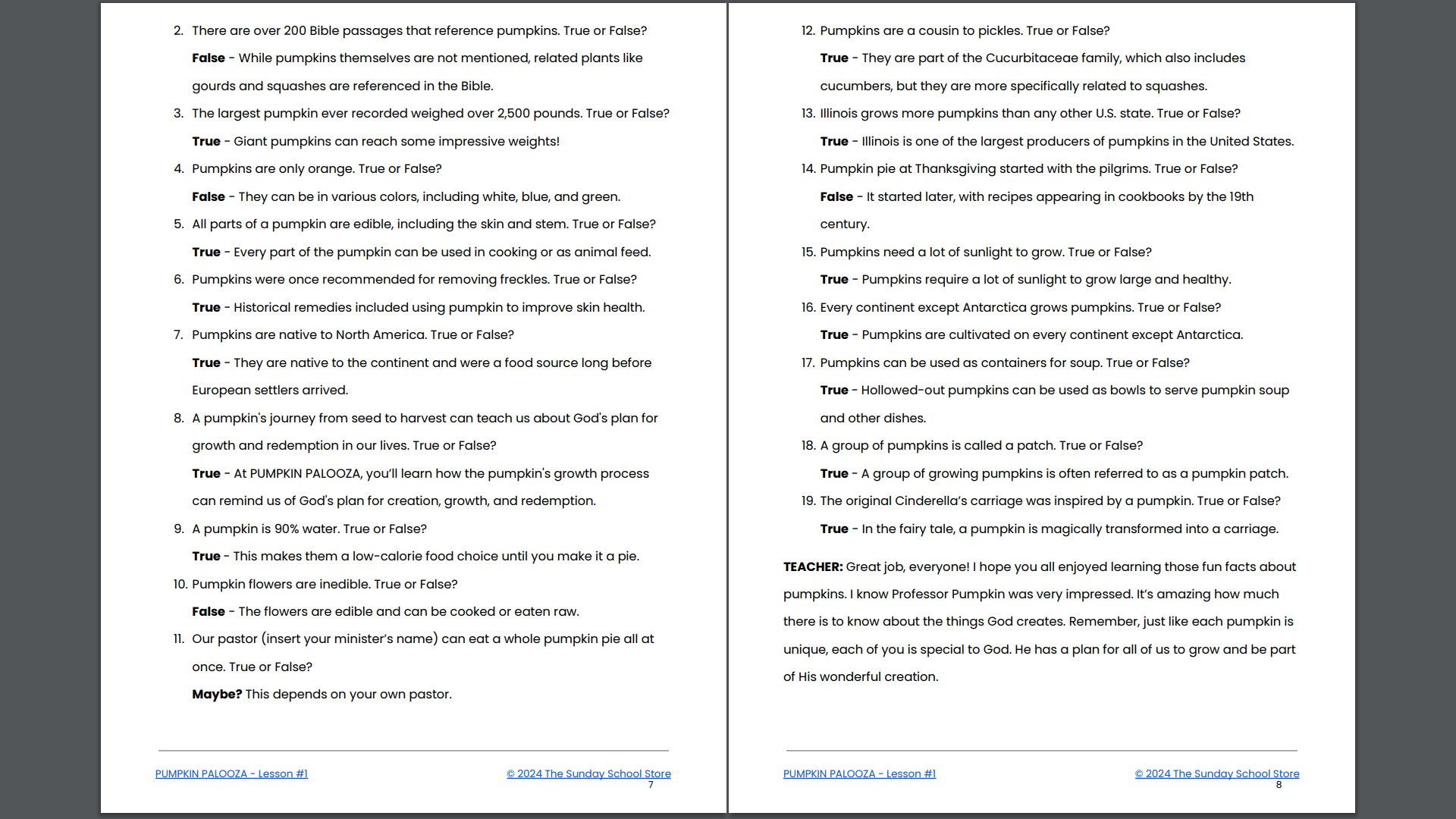 PUMPKIN PALOOZA: 4-Lesson Fall Themed Children's Ministry Curriculum - Image 6