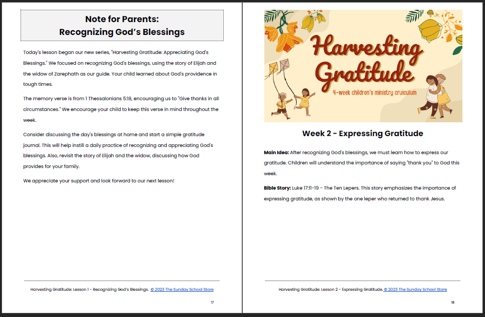 Harvesting Gratitude 4-Lesson Sunday School Curriculum for Kids - Image 14