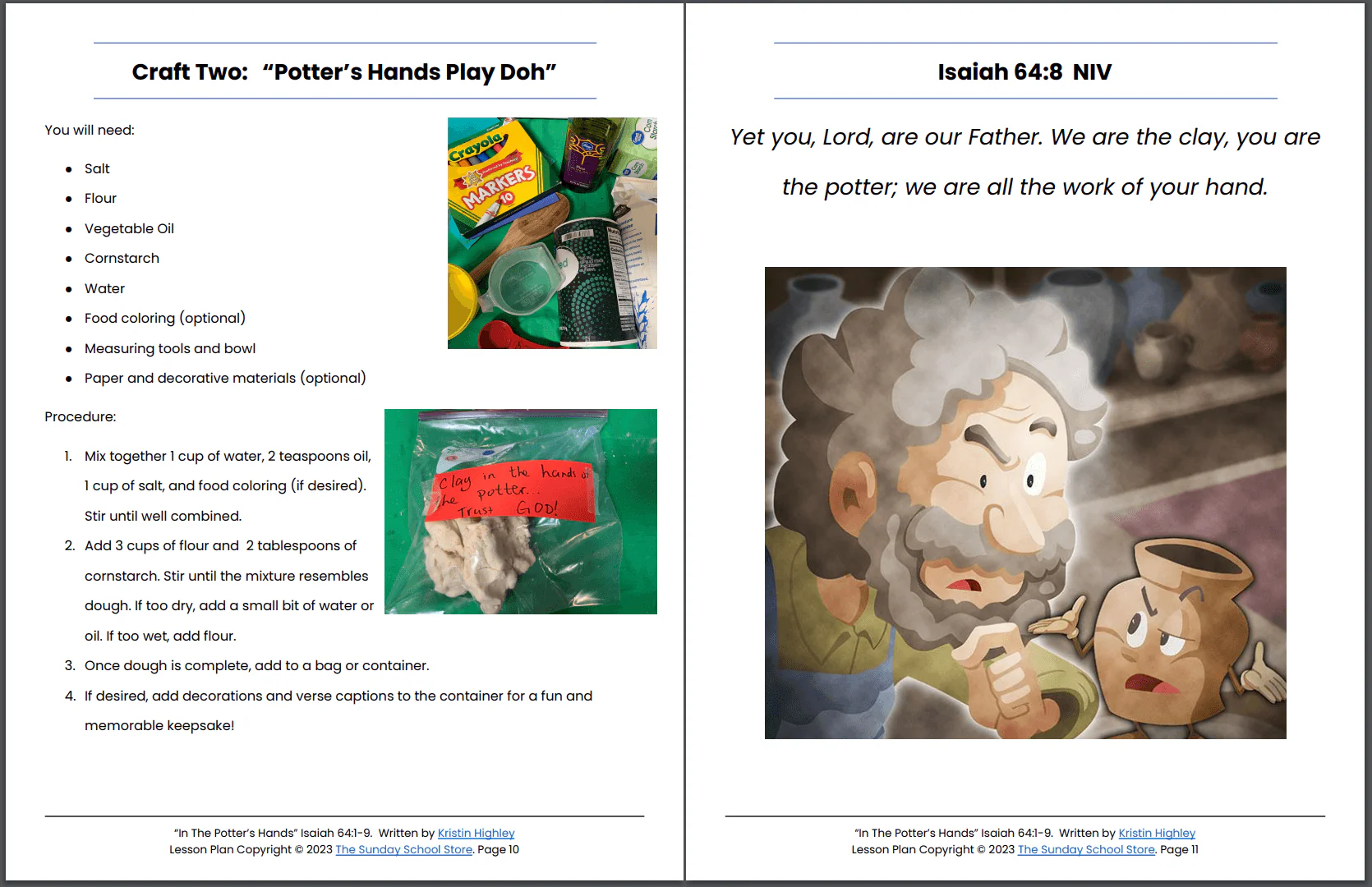 In the Potter's Hands (Isaiah 64:1-9) Printable Bible Lesson & Sunday School Activities - Image 3