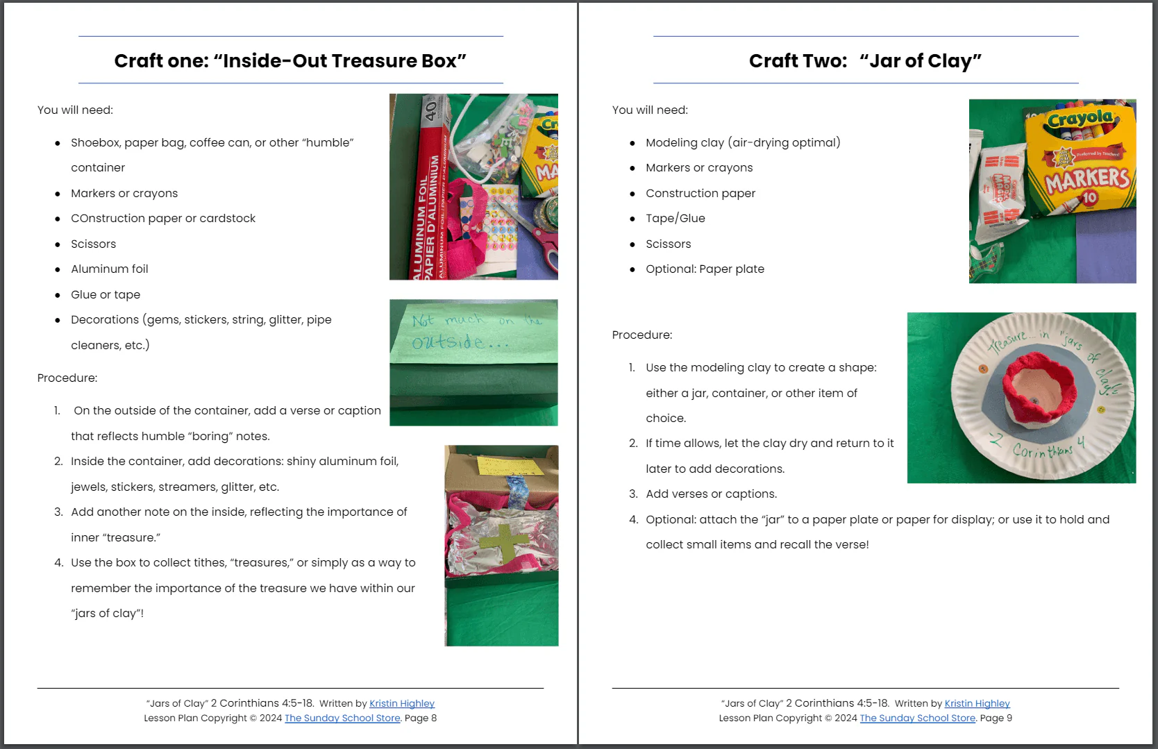Jars of Clay (2 Corinthians 4:5-18) Sunday School Lesson & Activities for Kids PDF - Image 3
