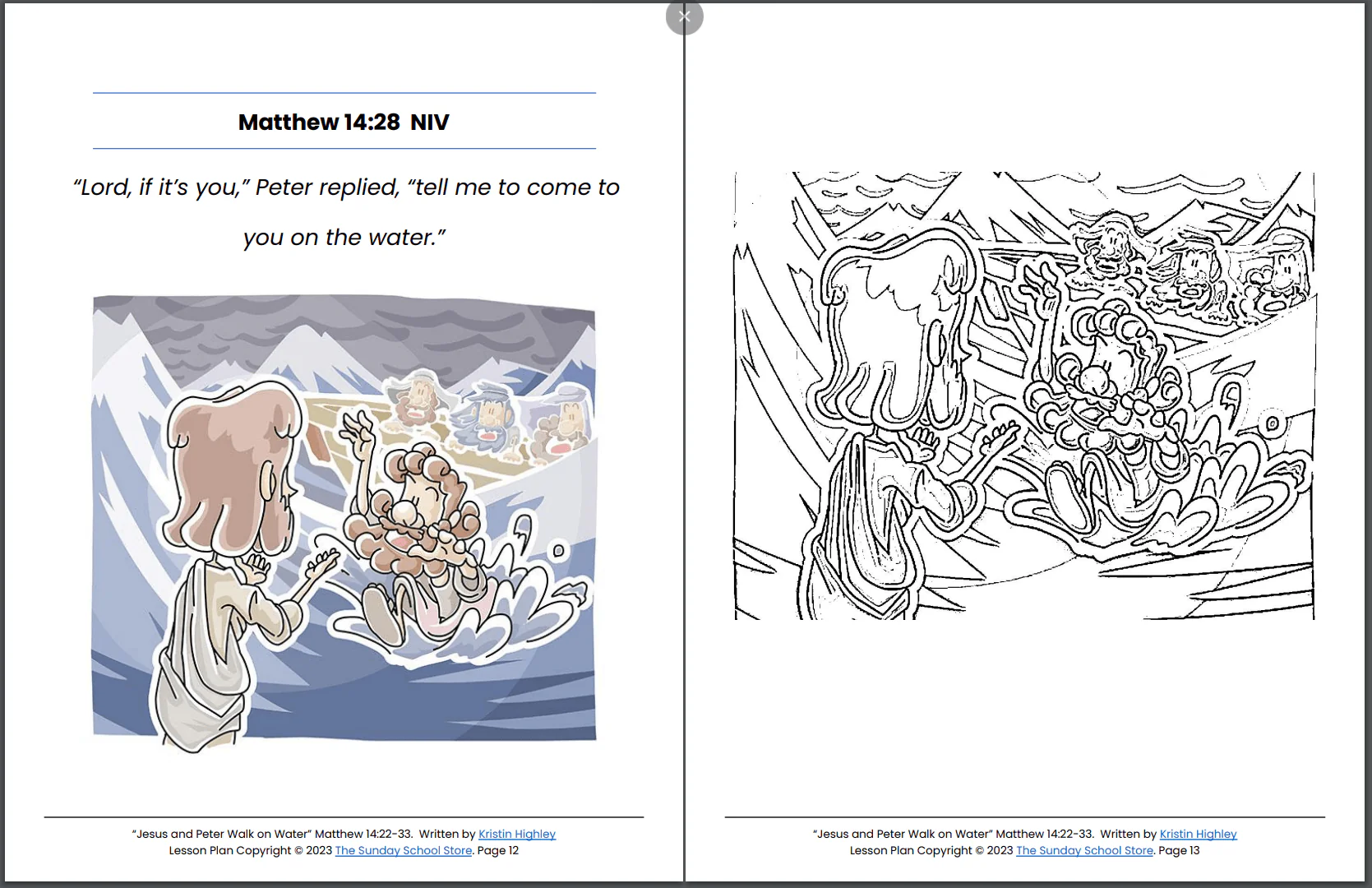 Jesus and Peter Walk on Water (Matthew 14:22-33) Printable Bible Lesson & Sunday School Activities - Image 8