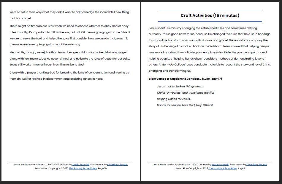 Jesus Heals on the Sabbath (Luke 13:10-17) Printable Bible Lesson & Sunday School Activities - Image 7