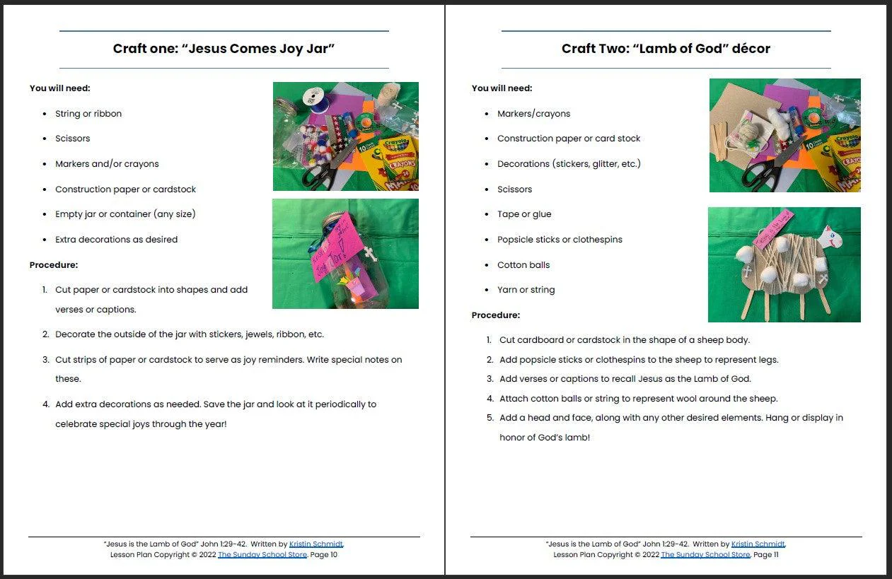 Jesus is the Lamb of God (John 1:29-42) Printable Bible Lesson & Sunday School Activities - Image 7