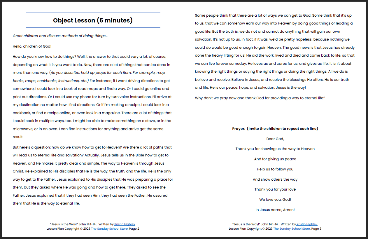 Jesus is the Way (John 14:1-14) Printable Bible Lesson & Sunday School Activities - Image 3