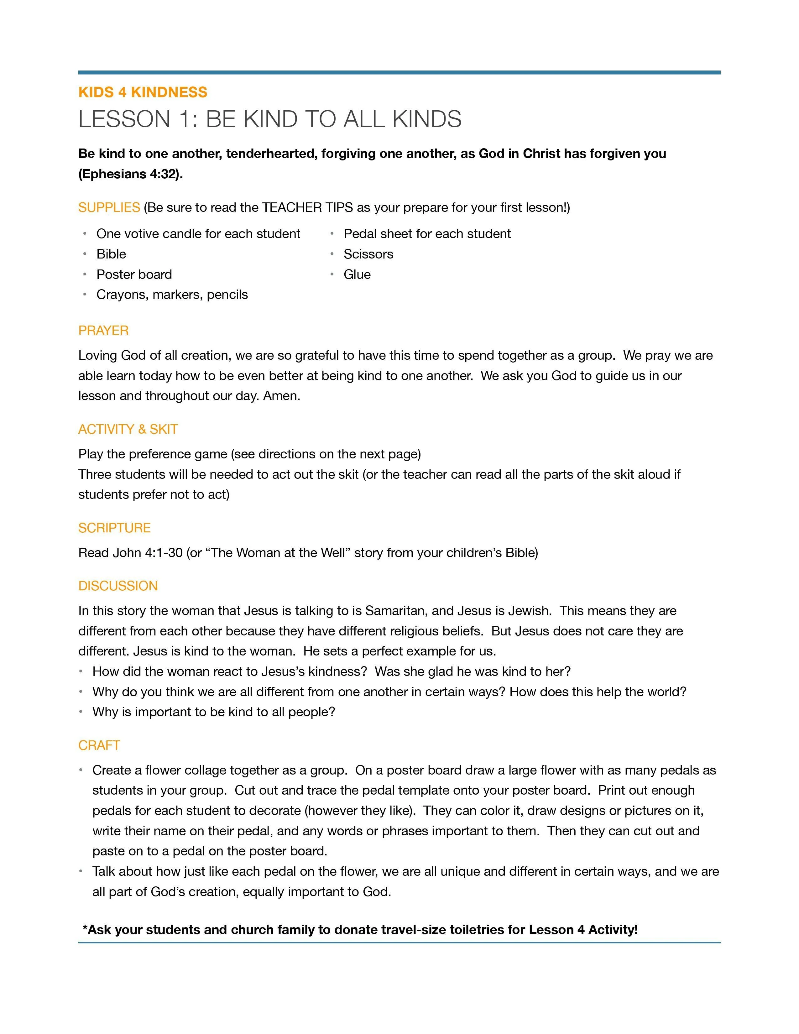 Kids 4 Kindness: 4-Week Children's Ministry Curriculum - Image 3