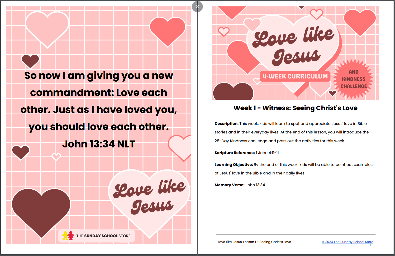 Love Like Jesus 💖 4-Lesson Sunday School Curriculum for Kids & 28-Day Kindness Challenge - Image 6