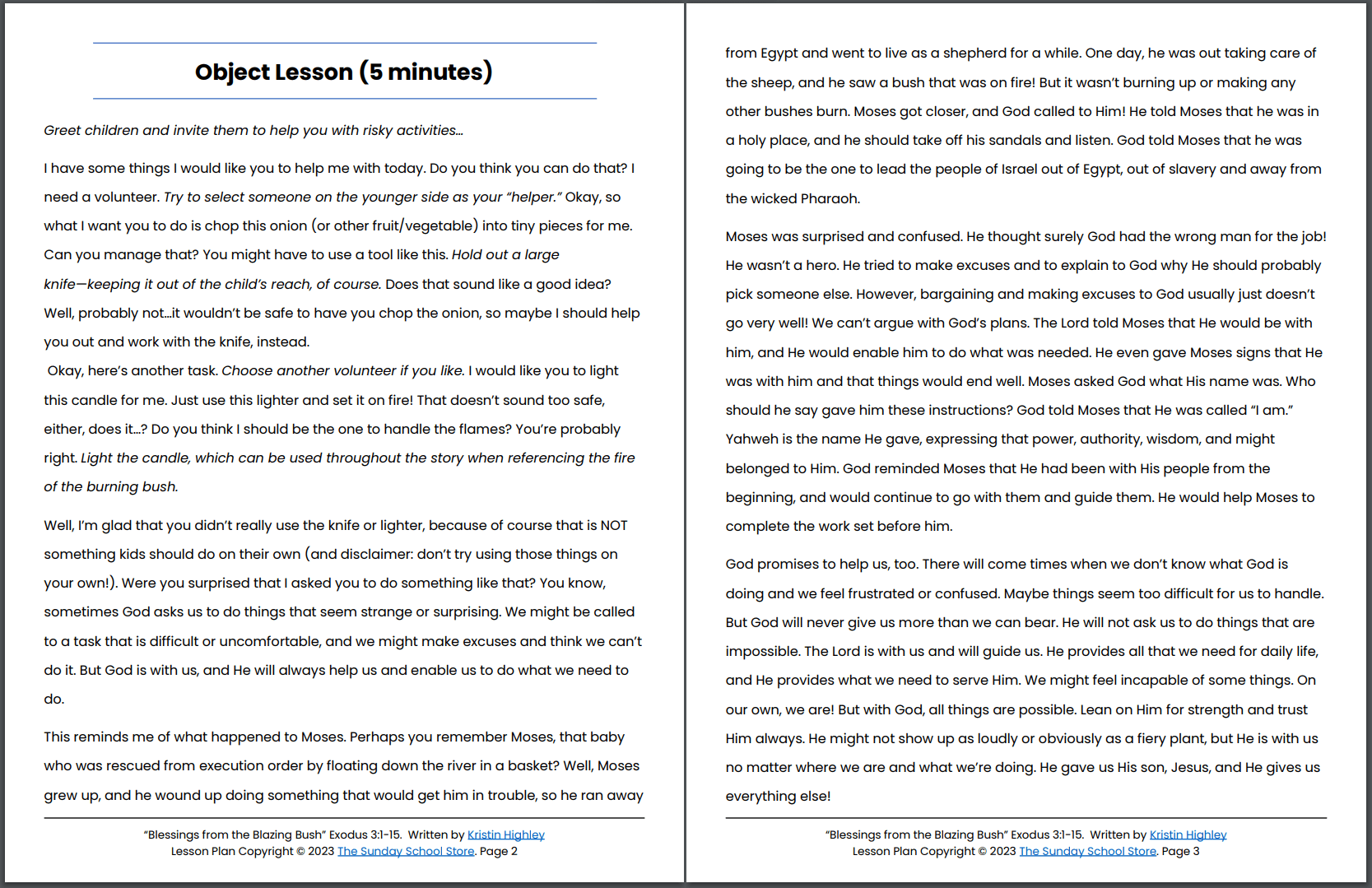 Moses and the Blazing Bush (Exodus 3:1-15) Printable Bible Lesson & Sunday School Activities - Image 6