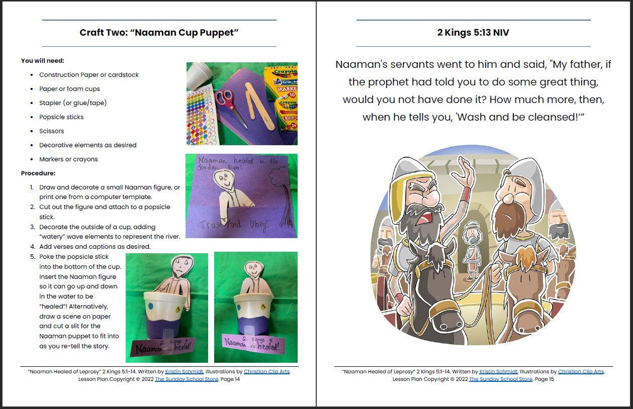 Naaman Healed (2 Kings 5:1-14) Printable Bible Lesson & Sunday School Activities - Image 9
