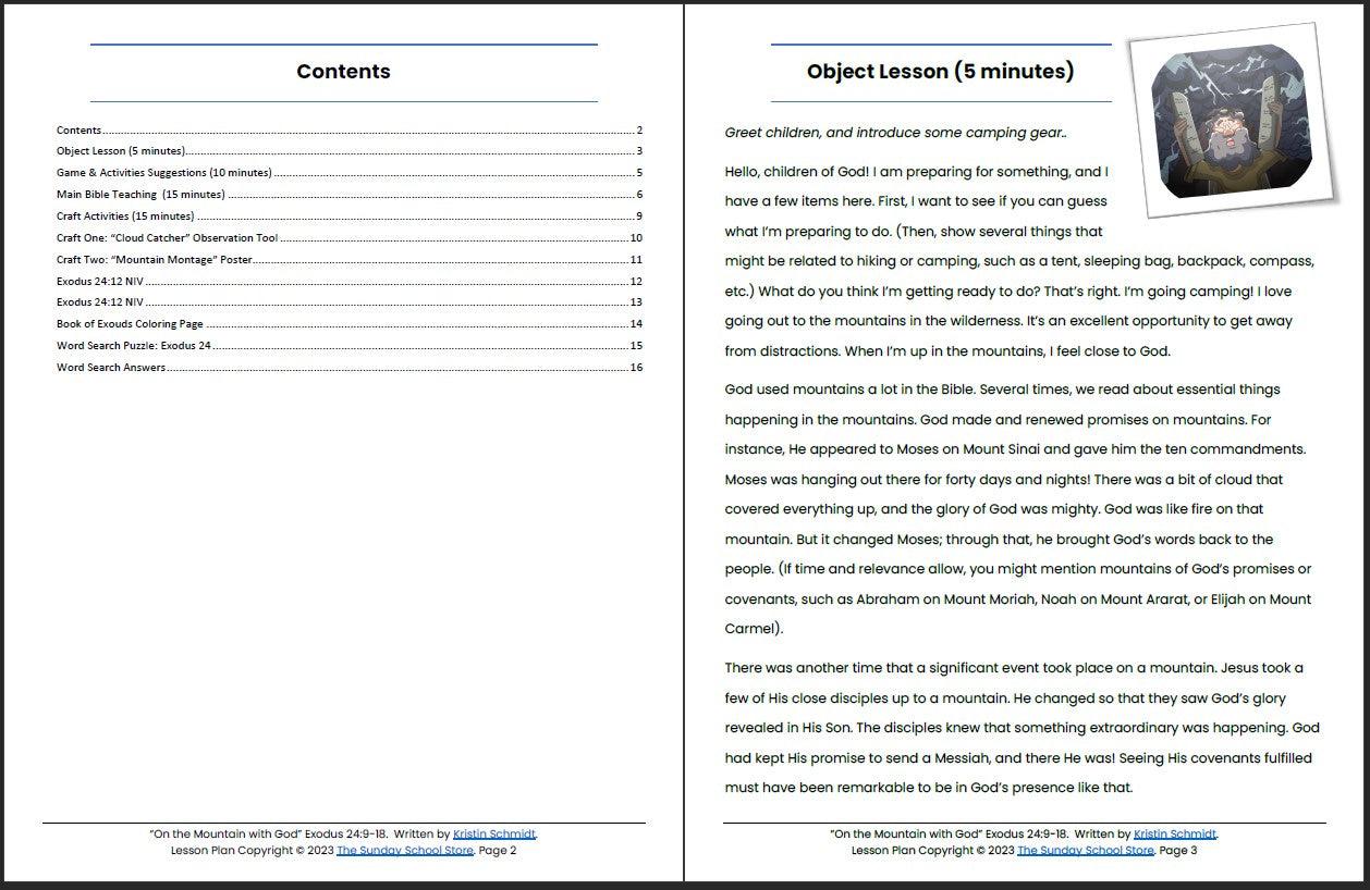 On the Mountain with God (Exodus 24:9-18) Printable Bible Lesson & Sunday School Activities - Image 3