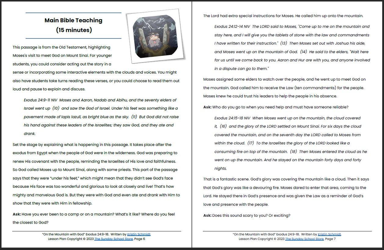 On the Mountain with God (Exodus 24:9-18) Printable Bible Lesson & Sunday School Activities - Image 5