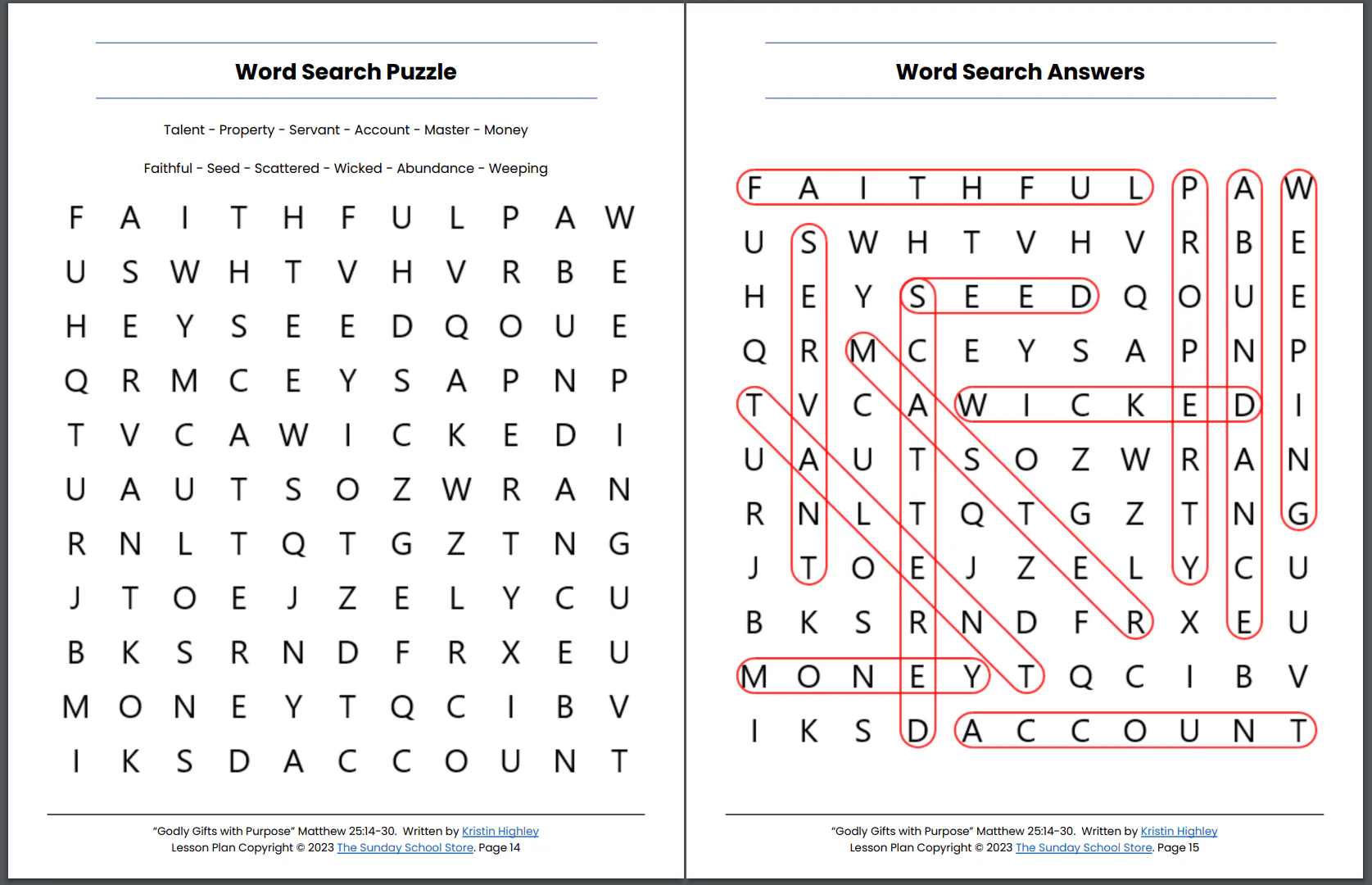 Parable of the Talents (Matthew 25:14-30) Printable Bible Lesson & Sunday School Activities - Image 8