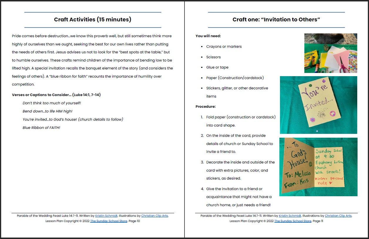Parable of the Wedding Feast (Luke 14:7-11) Printable Bible Lesson & Sunday School Activities - Image 7