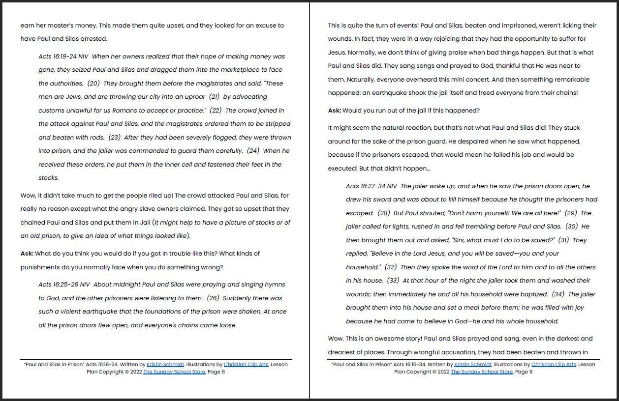 Paul and Silas in Prison (Acts 16:16-34) Printable Bible Lesson & Sunday School Activities - Image 6