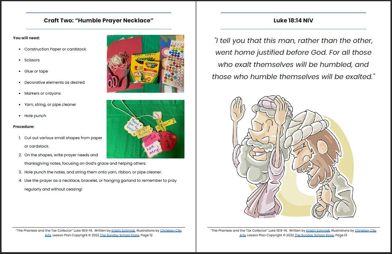 The Pharisee and the Tax Collector (Luke 18:9-14) Printable Bible Lesson & Sunday School Activities - Image 8