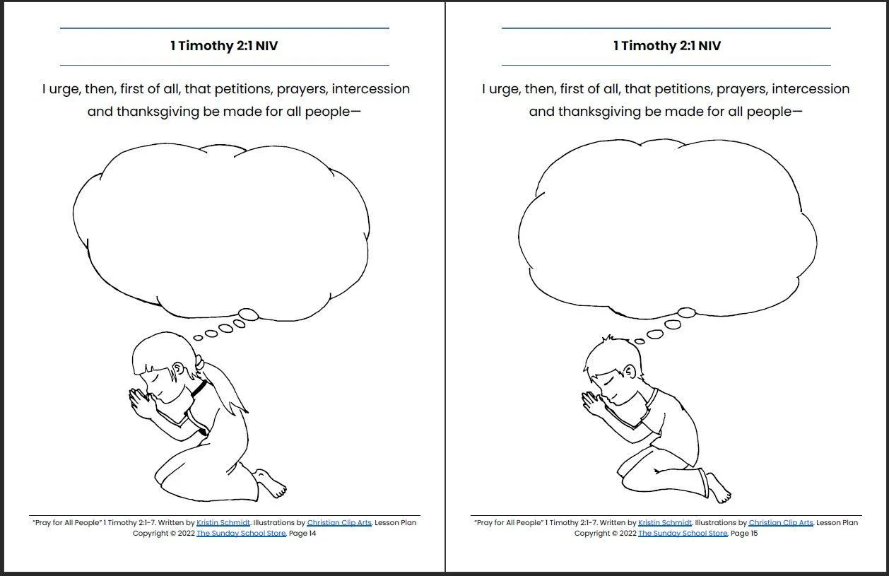 Pray for All People (1 Timothy 2) Printable Bible Lesson & Sunday School Activities - Image 9