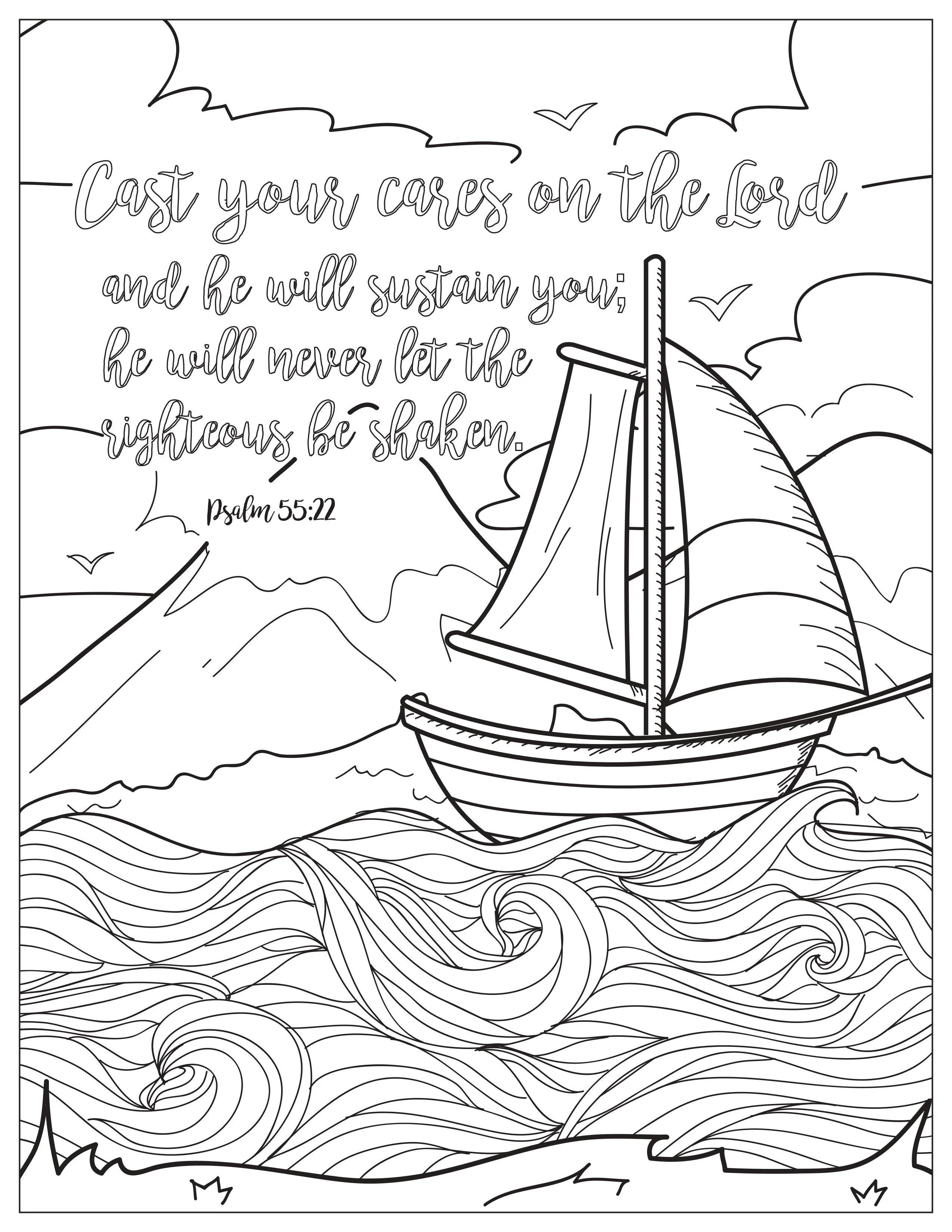 Book of Psalms: 37 Page Bible Coloring Book (download only) - Image 16