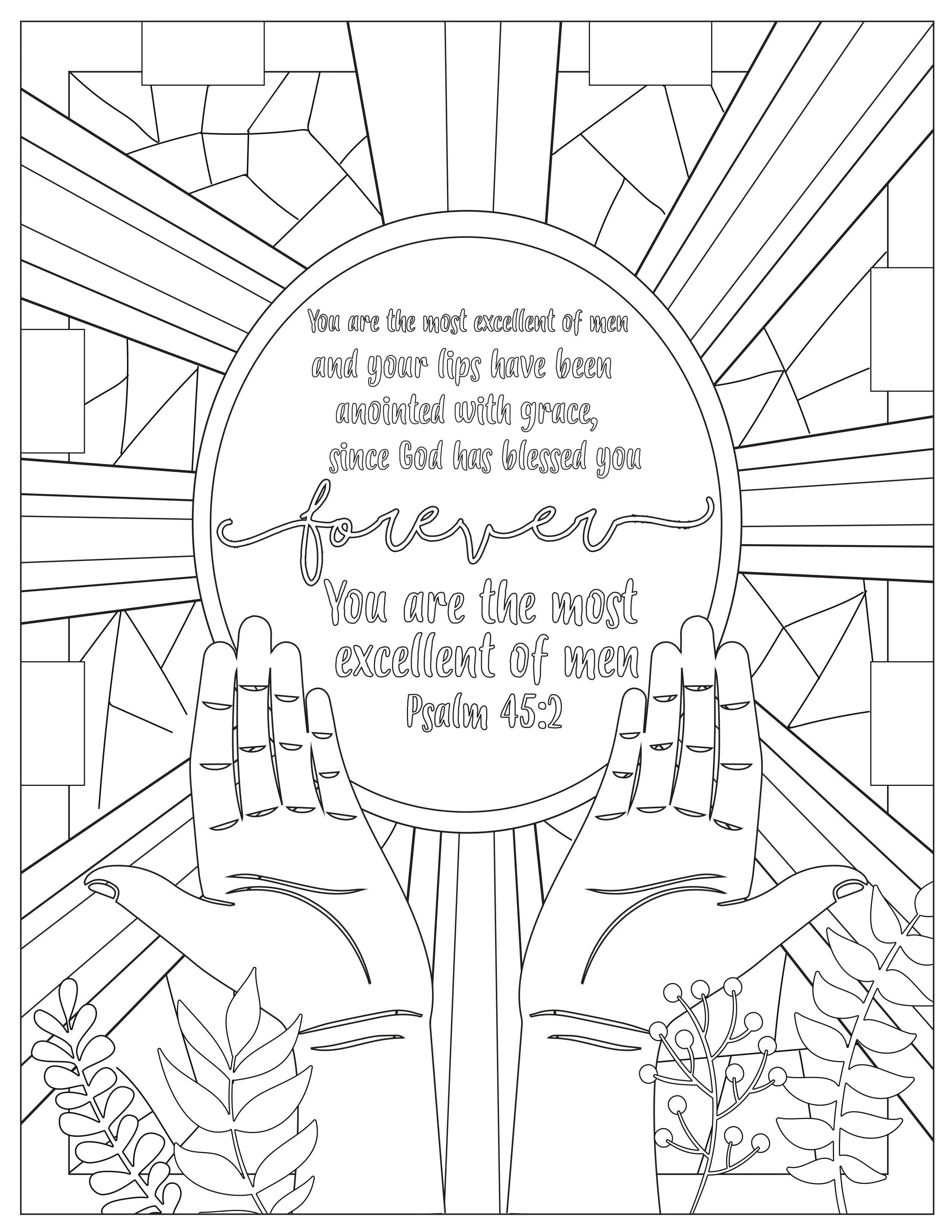 Book of Psalms: 37 Page Bible Coloring Book (download only) - Image 8