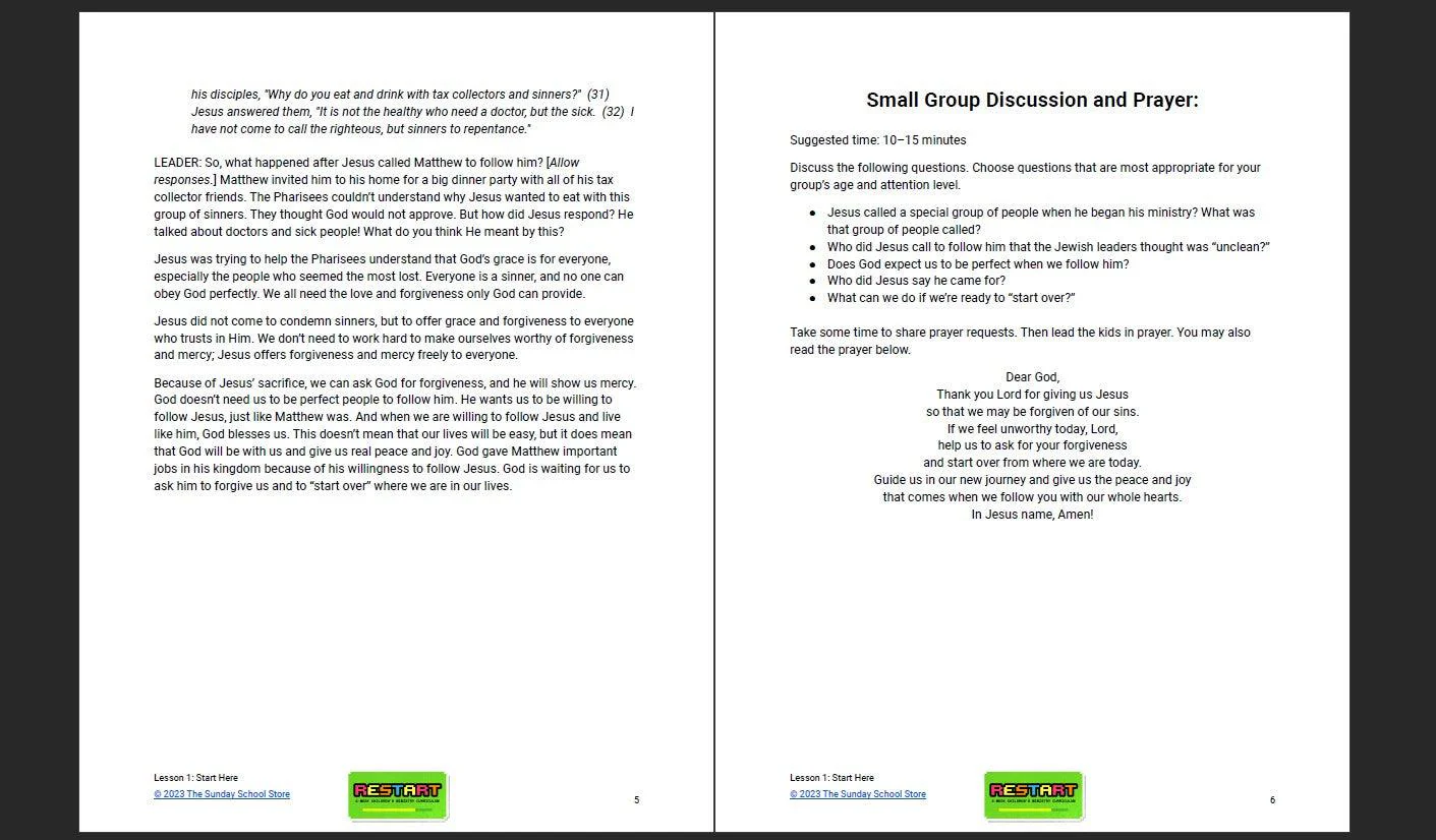 RESTART: 4-Week Children's Ministry Curriculum - Image 5