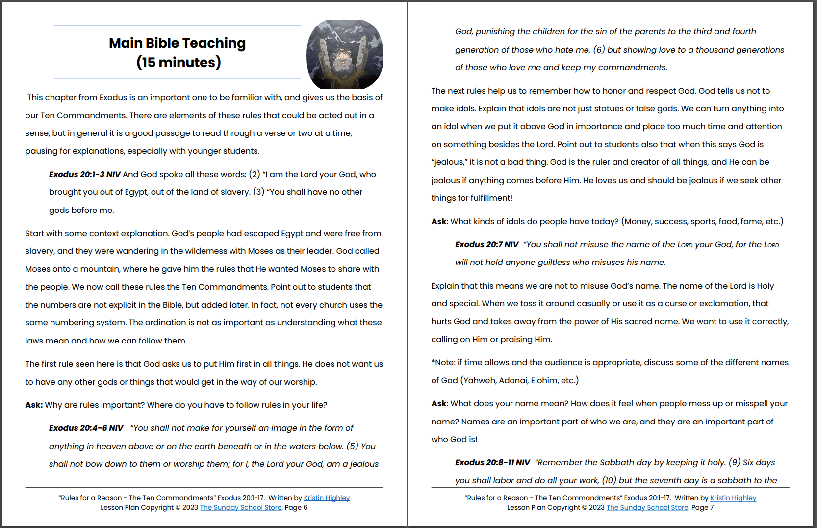 Rules for a Reason: The Ten Commandments (Exodus 20:1-17) Printable Bible Lesson & Sunday School Activities - Image 5