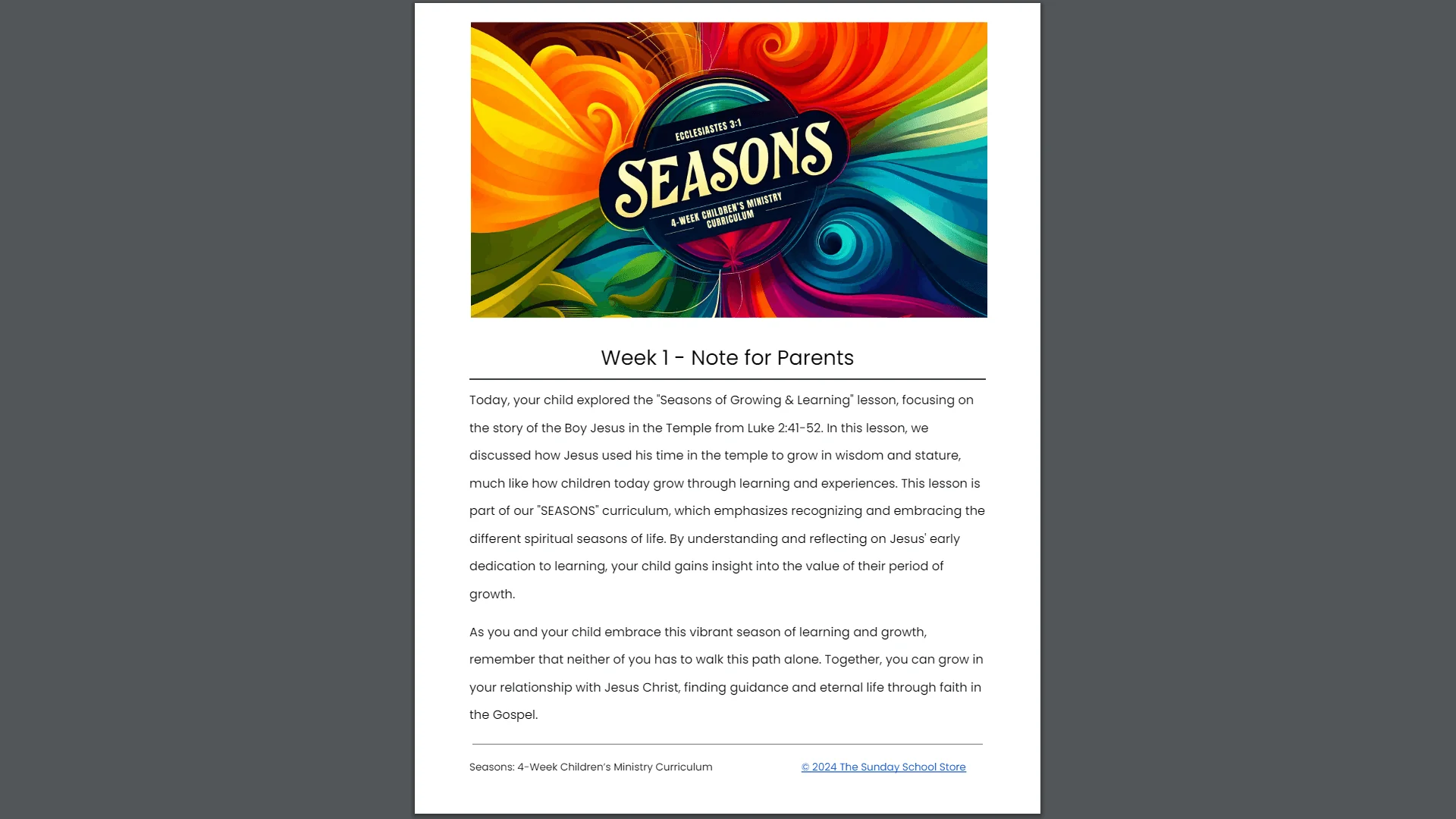 Seasons of Faith: 4-Week Sunday School Curriculum for Children’s Ministry - Image 8