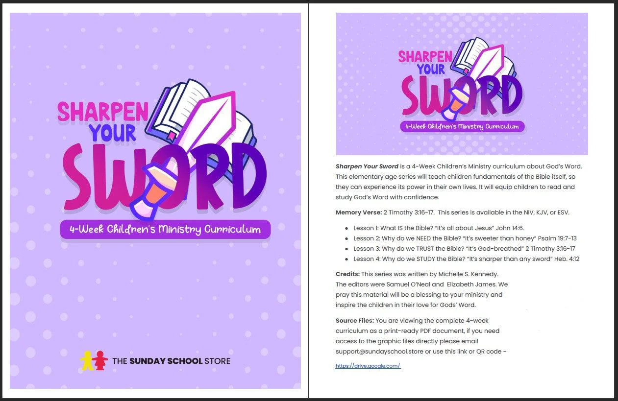 Sharpen Your Sword: 4-Week Children's Ministry Curriculum - Image 3