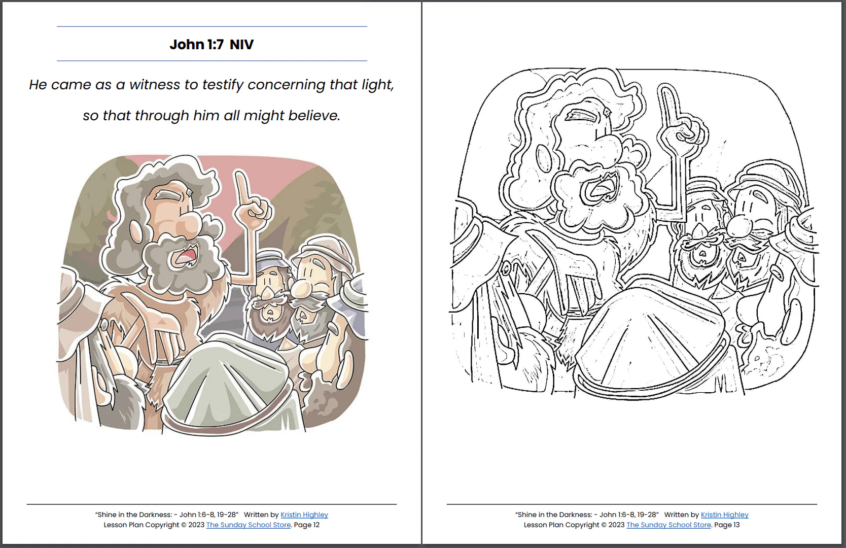 Shine in the Darkness (John 1:6-8, 19-28) Printable Bible Lesson & Sunday School Activities - Image 4