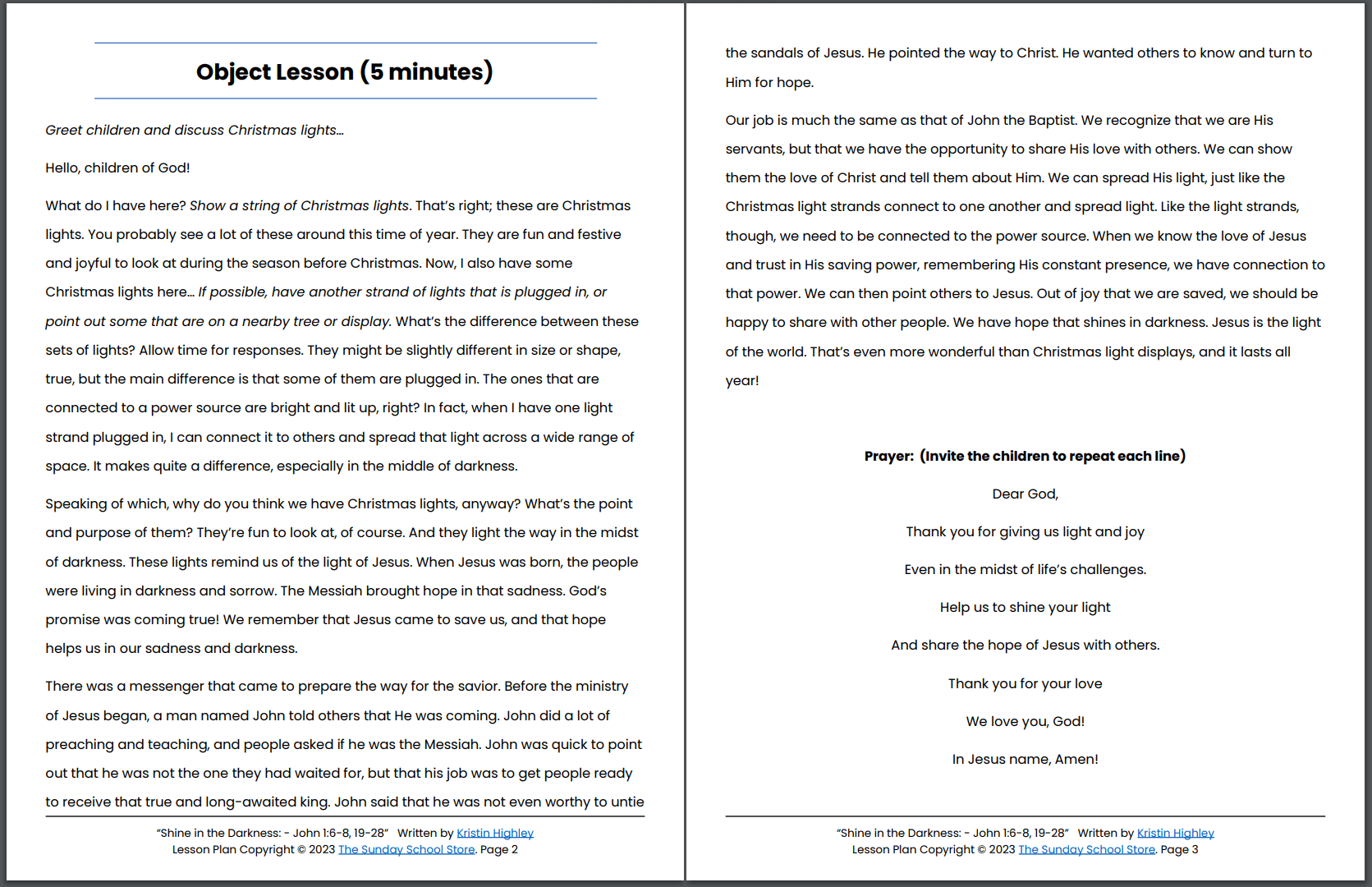 Shine in the Darkness (John 1:6-8, 19-28) Printable Bible Lesson & Sunday School Activities - Image 5