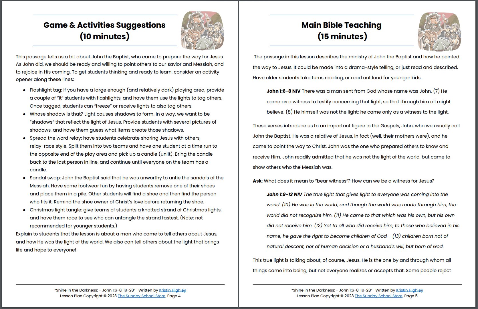 Shine in the Darkness (John 1:6-8, 19-28) Printable Bible Lesson & Sunday School Activities - Image 6