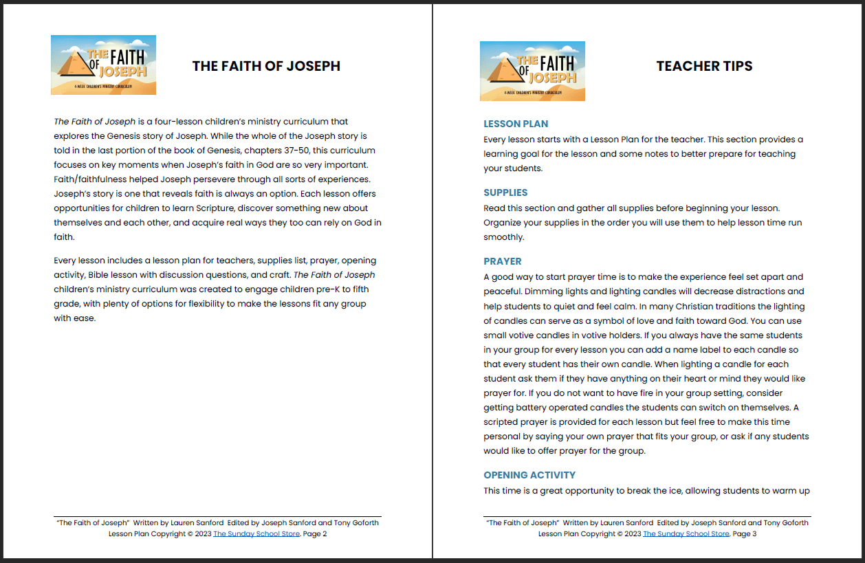 The Faith of Joseph: 4-Week Children's Ministry Curriculum - Image 3