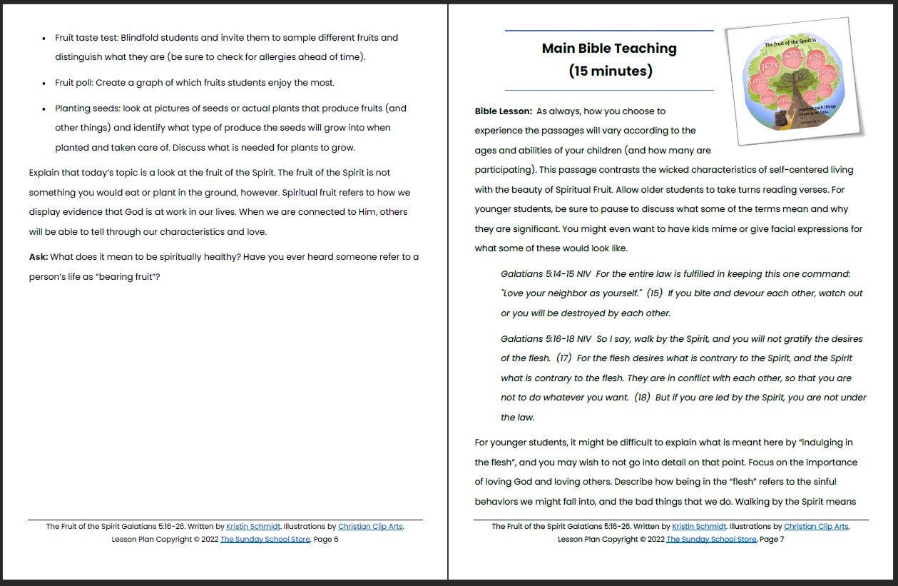 The Fruit of the Spirit (Galatians 5:16-26) Printable Bible Lesson & Sunday School Activities - Image 5