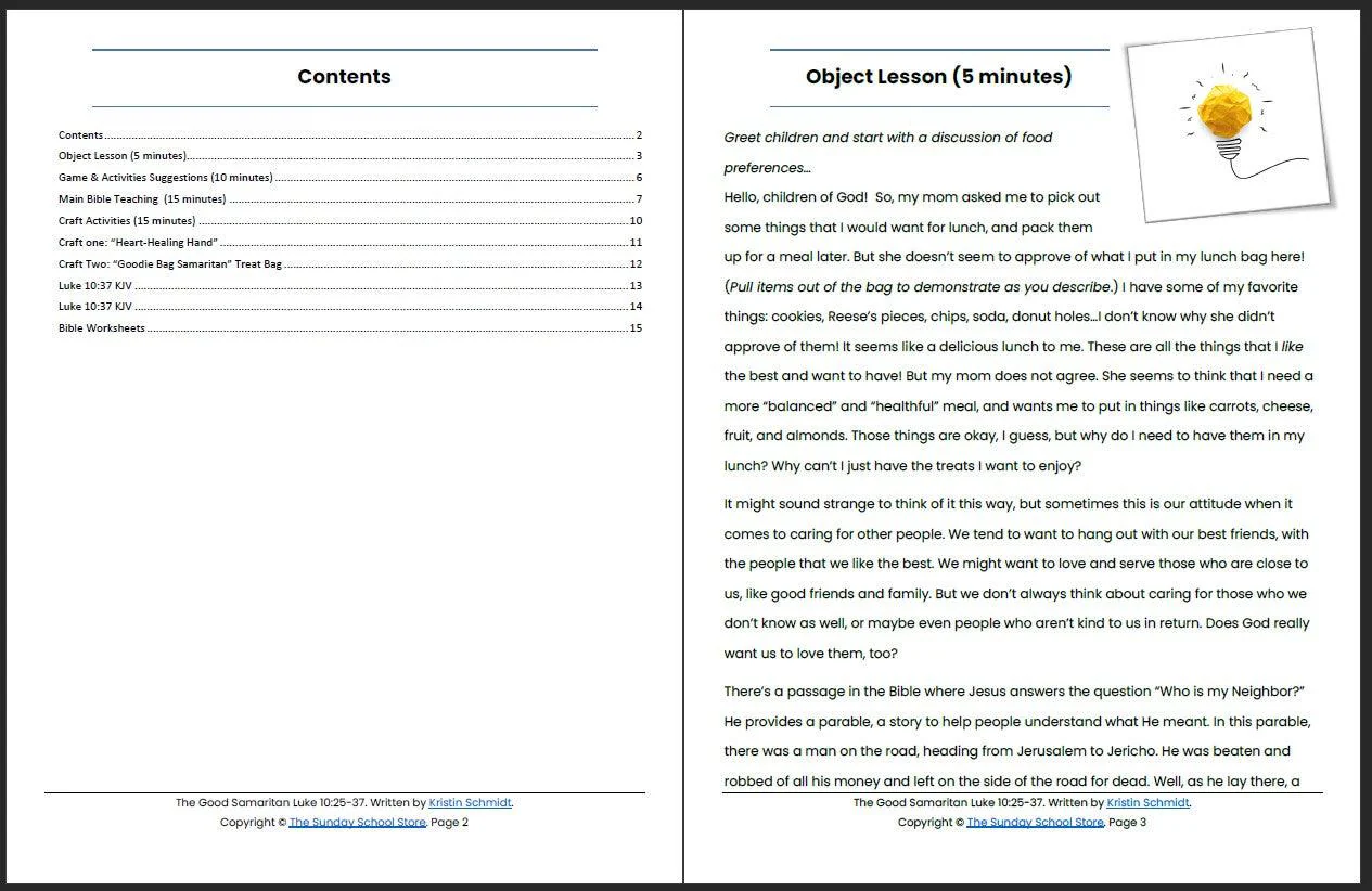 The Good Samaritan (Luke 10:25-37) Printable Bible Lesson & Sunday School Activities - Image 3