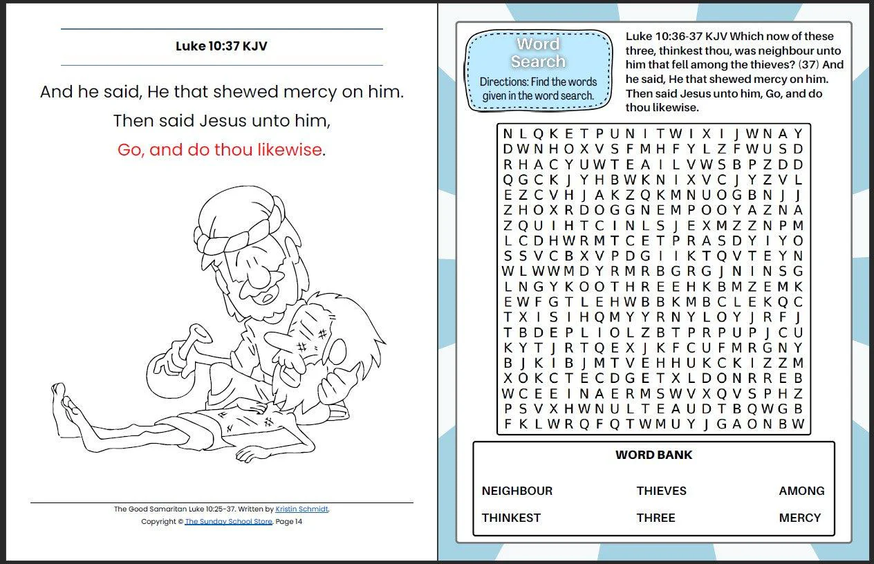 The Good Samaritan (Luke 10:25-37) Printable Bible Lesson & Sunday School Activities - Image 9