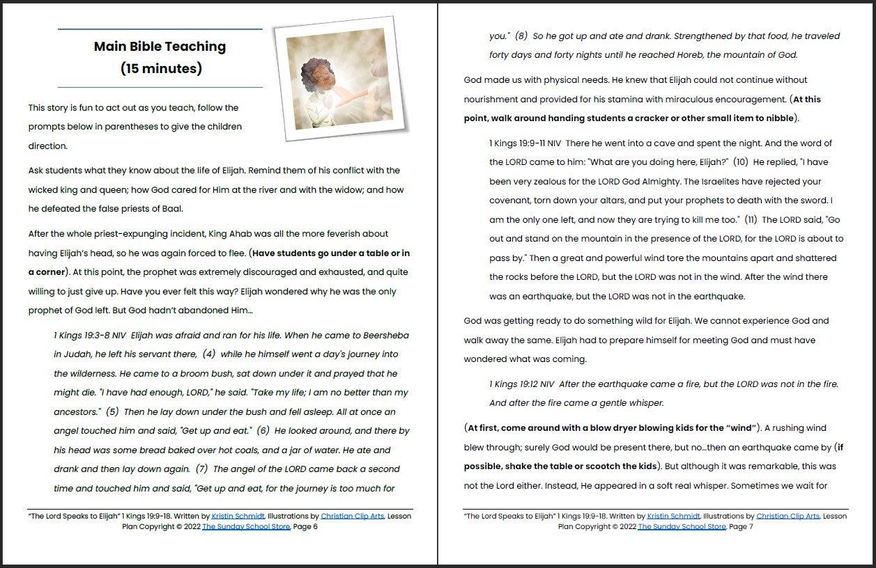 The Lord Speaks to Elijah (1 Kings 19:9-18) Printable Bible Lesson & Sunday School Activities - Image 5