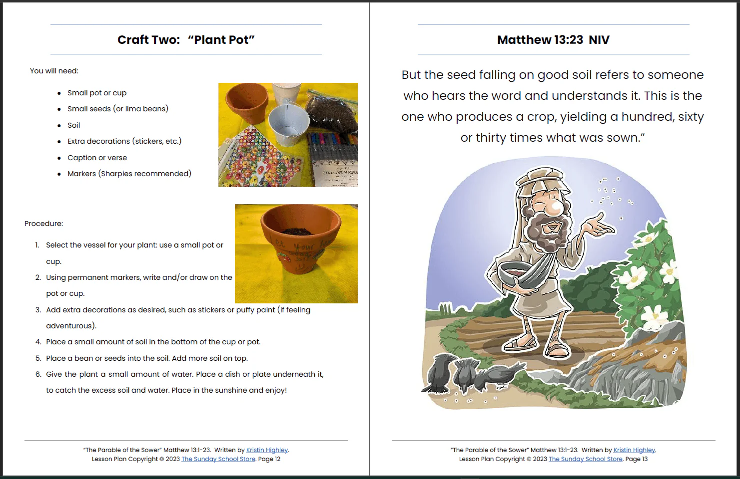 The Parable of the Sower (Matthew 13:1-13) Printable Bible Lesson & Sunday School Activities - Image 3