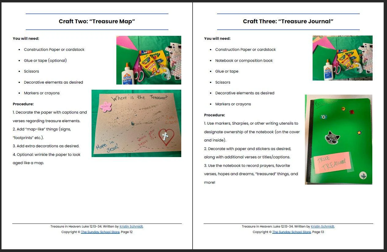 Treasure in Heaven (Luke 12:13-34) Printable Bible Lesson & Sunday School Activities - Image 8