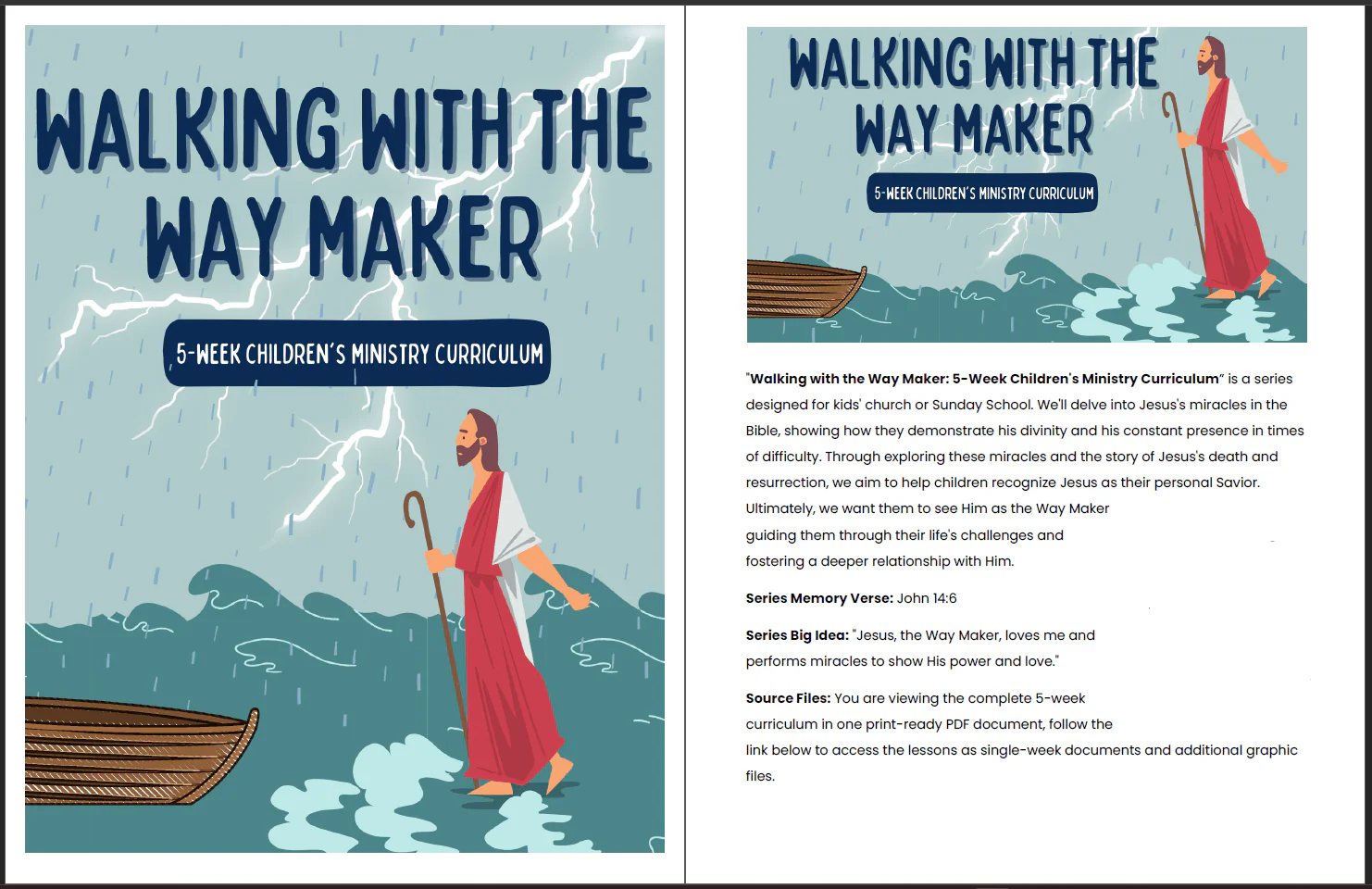 Walking with the Way Maker: 5-Lesson Sunday School Curriculum for Kids Ministry - Image 2