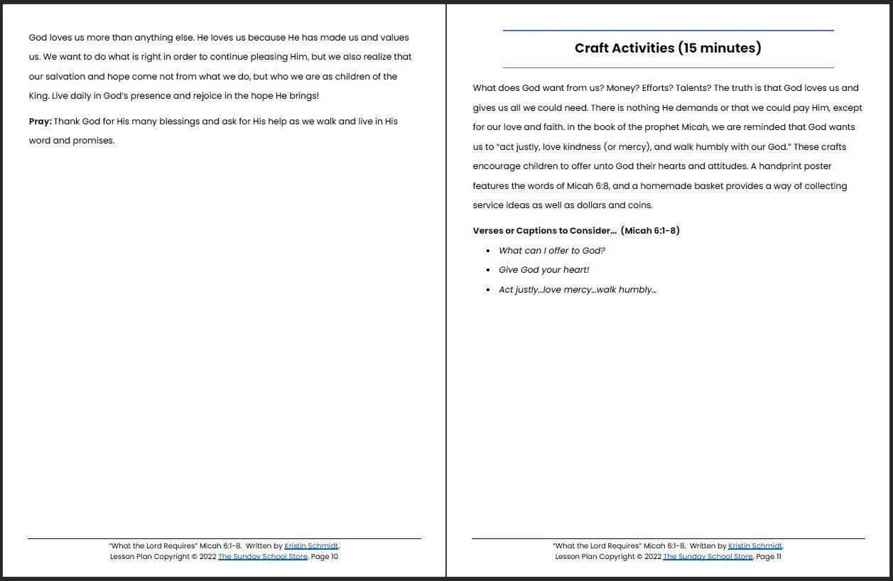 What the LORD Requires (Micah 6:1-8) Printable Bible Lesson & Sunday School Activities - Image 7